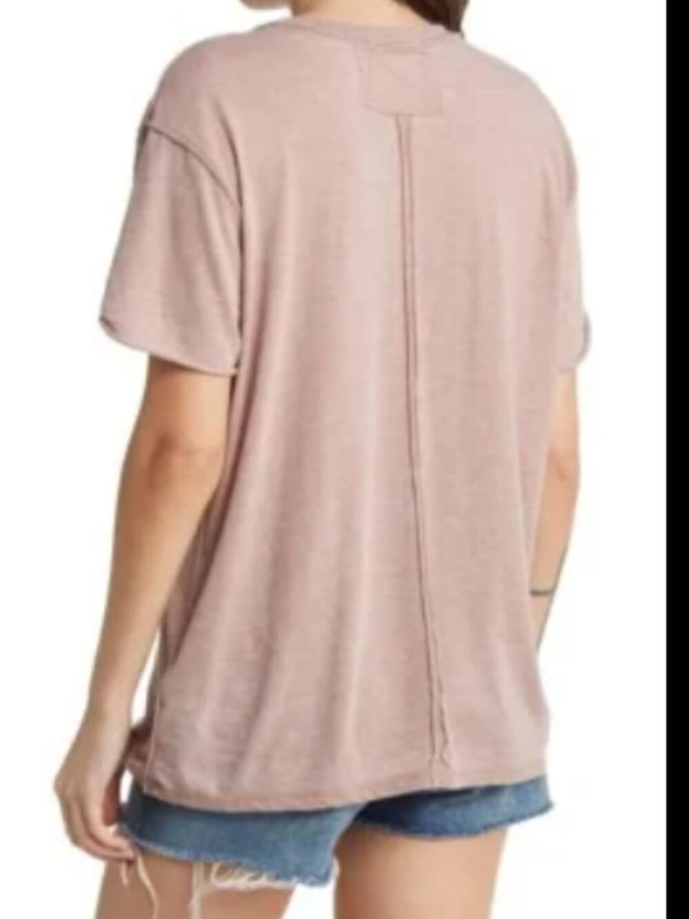 WE THE FREE PEOPLE VELLA TEE STRAWBERRY BROWN TAN PINK NEW POCKET OVERSIZE TOP L - Picture 3 of 8